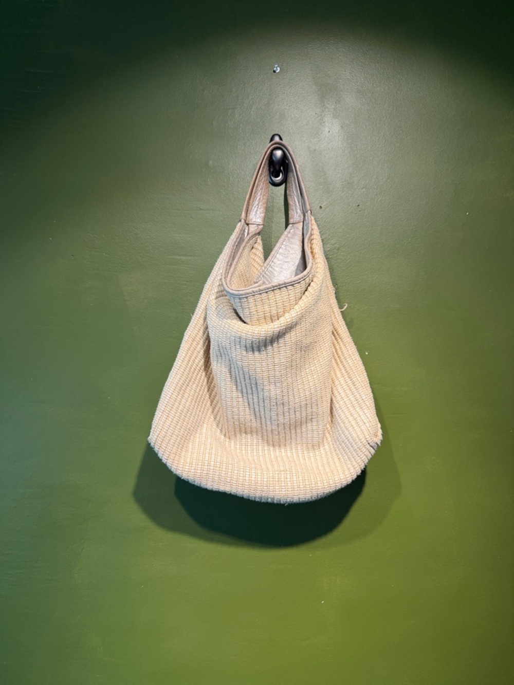 Vintage Furla Cream Woven Hobo Bag